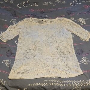 White Cover Me Lace Knit Top US M